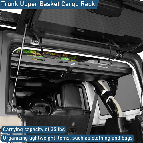 Trunk Upper Basket Cargo Rack For 2018-2024 Jeep Wrangler JL 4-Door Hardtop - Ultralisk4x4-u3083-4