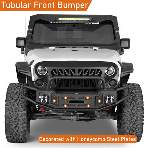 Tubular Front Bumper For 2007-2018 Jeep Wrangler JK - Ultralisk4x4-u2091s-4