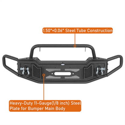 Tubular Front Bumper For 2007-2018 Jeep Wrangler JK - Ultralisk4x4-u2091s-8