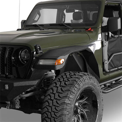 Jeep Wrangler JL & Gladiator JT Wide Flat Front Fender Flares 4x4 Jeep Parts - Ultralisk4x4 ul7015s 5