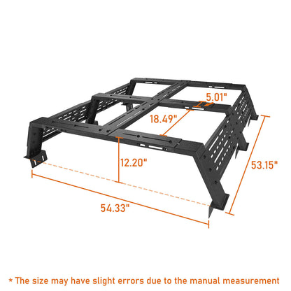 12.2" High Overland Bed Rack Fits Toyota Tacoma & Tundra b9907 17