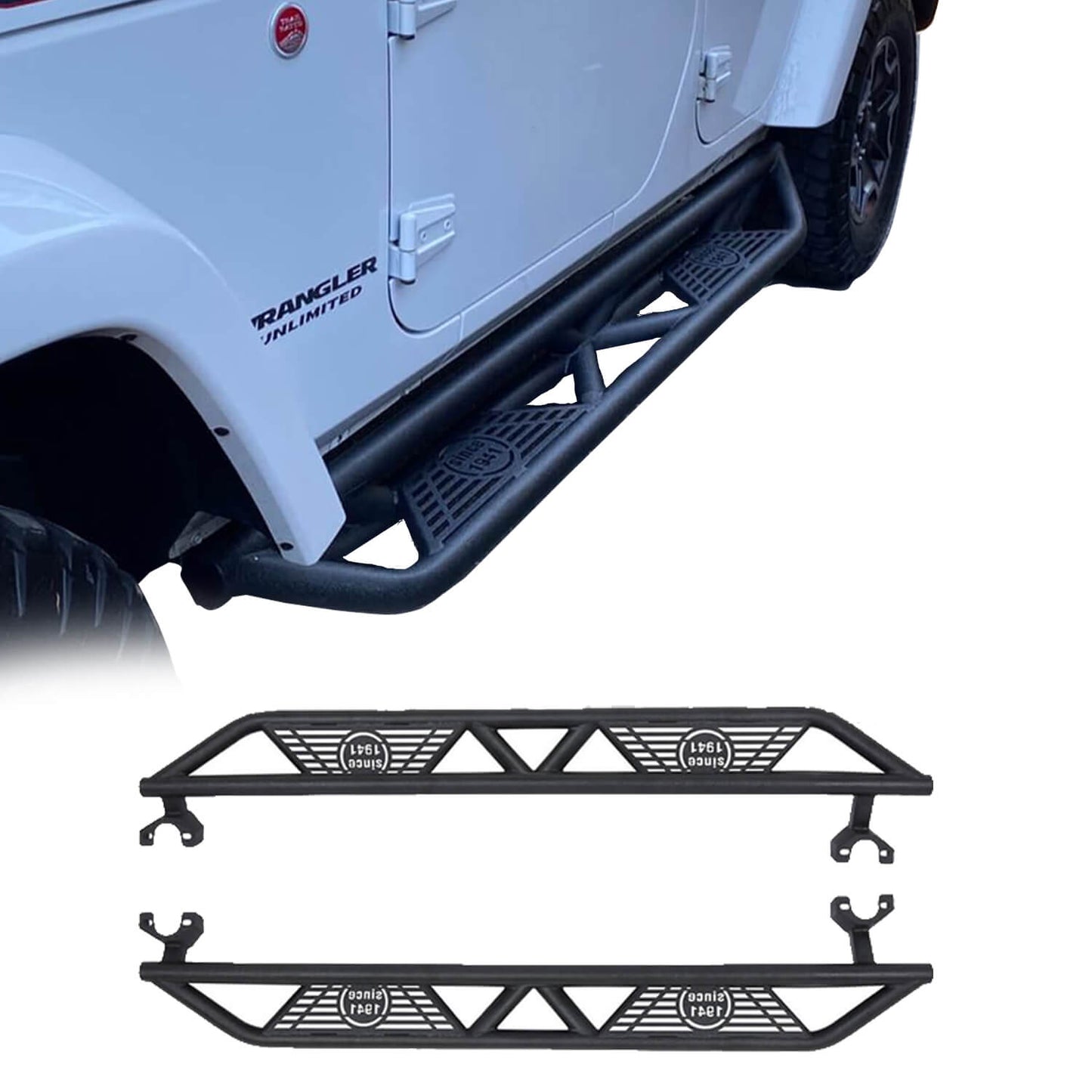 jeep Jk Side Steps 4 Door Running Boards Nerf Bars Rock Rails with Steps Rock Sliders for Jeep Wrangler JK 2007-2018 BXG031  ultralisk4x4 1