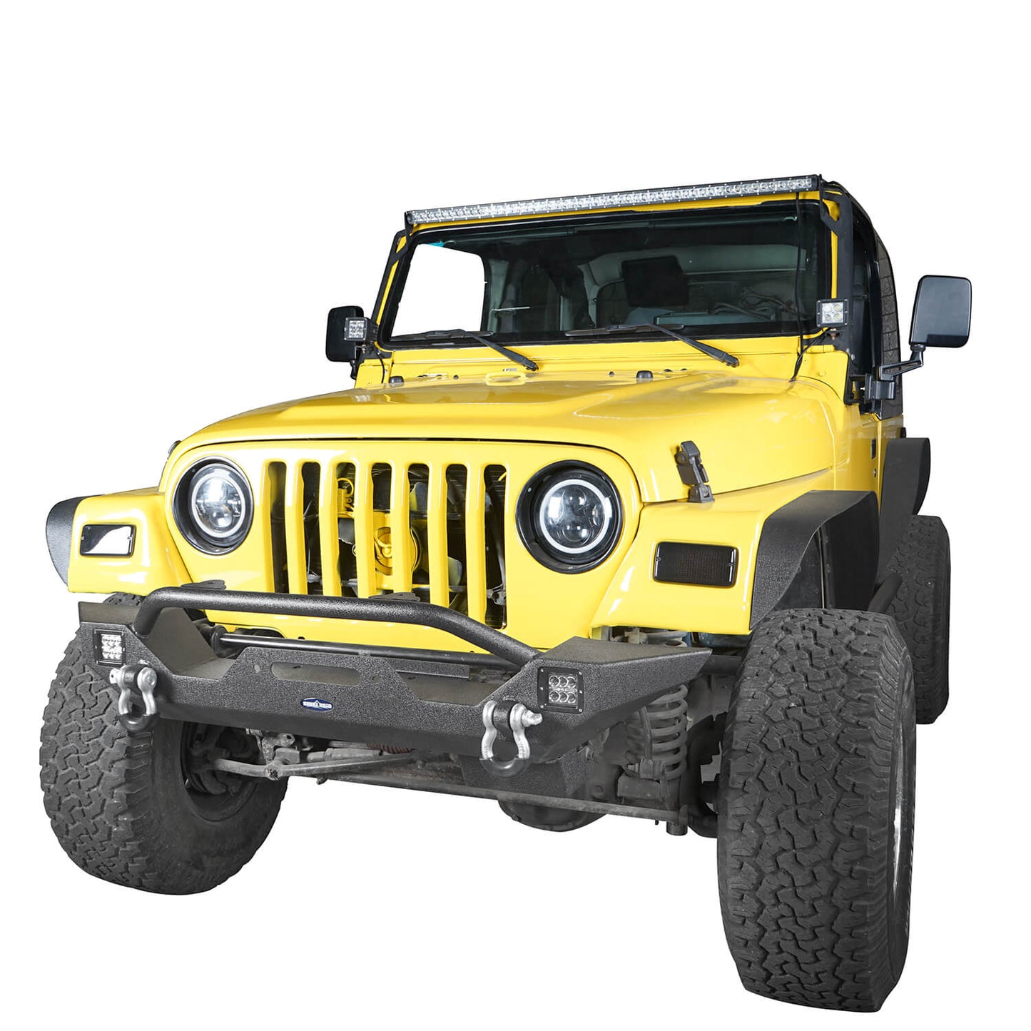 Different Trail Rock Mid Front Bumper w/ Winch Plate & LED Lighting(97-06 Jeep Wrangler TJ) - ultralisk4x4