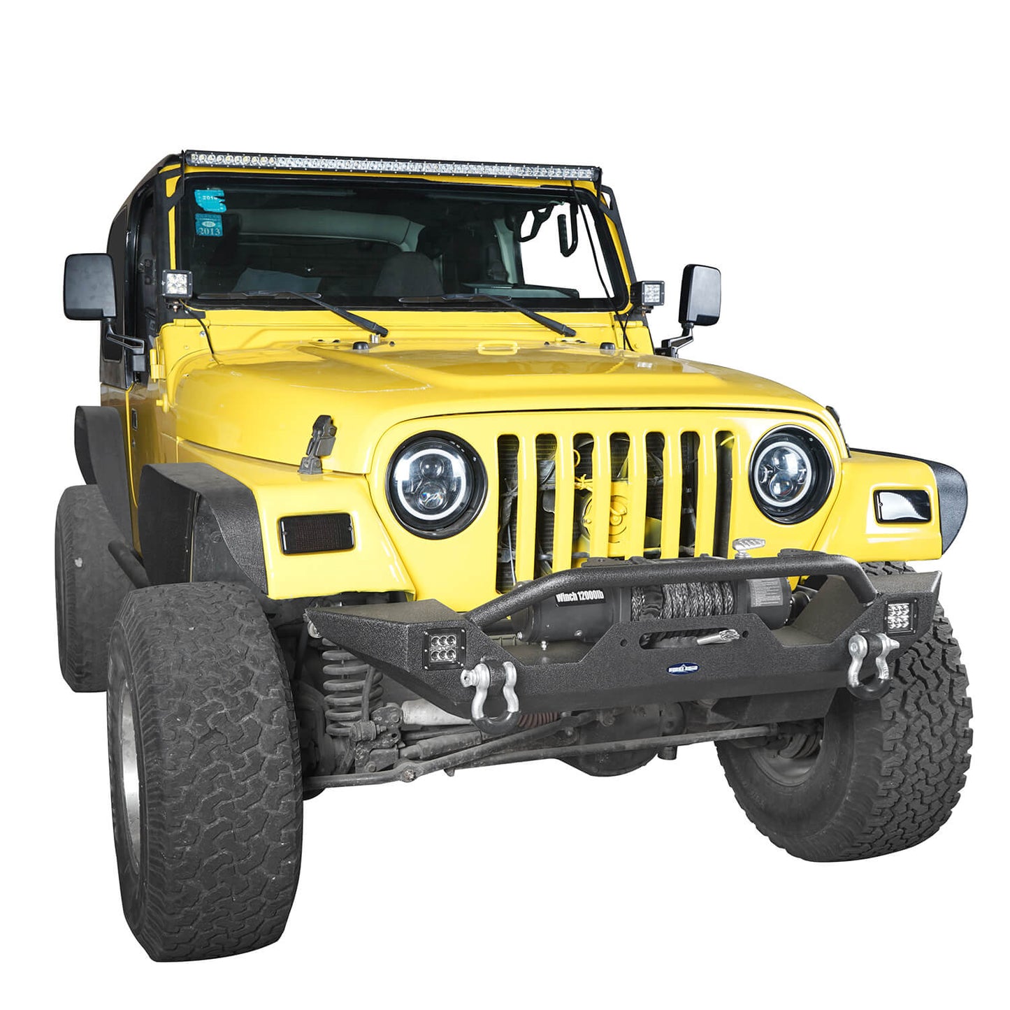 Different Trail Rock Mid Front Bumper w/ Winch Plate & LED Lighting(97-06 Jeep Wrangler TJ) - ultralisk4x4