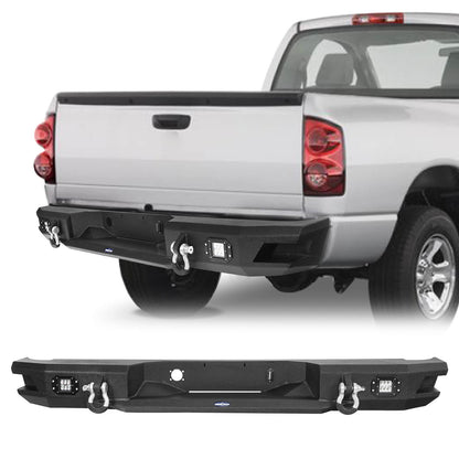 Dodge Ram Front Bumper with Low Profile Grille Guard Hoop & Rear Bumper w/Lights for 2006-2008 Dodge Ram 1500 - Ultralisk 4x4 u65026503 10