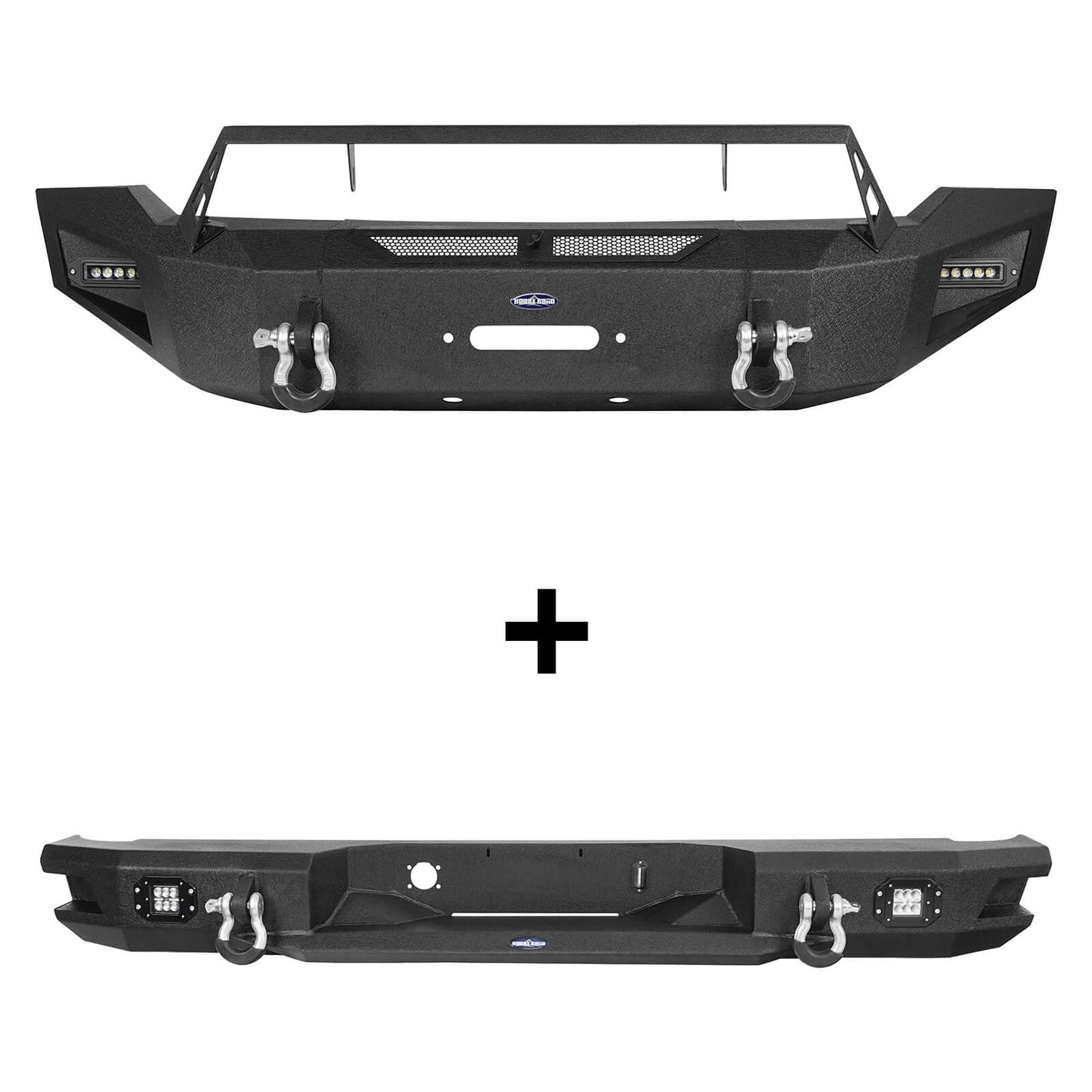 Dodge Ram Front Bumper with Low Profile Grille Guard Hoop & Rear Bumper w/Lights for 2006-2008 Dodge Ram 1500 - Ultralisk 4x4 u65026503 2