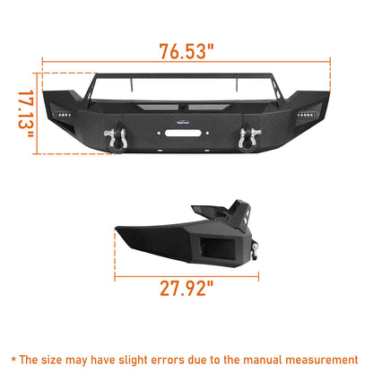 Dodge Ram Front Bumper with Low Profile Grille Guard Hoop & Rear Bumper w/Lights for 2006-2008 Dodge Ram 1500 - Ultralisk 4x4 u65026503 9