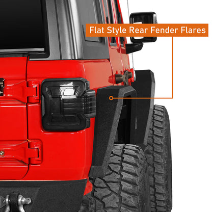 Jeep Flat Rear Fender Flares (18-23 Jeep Wrangler JL) b3043s 4