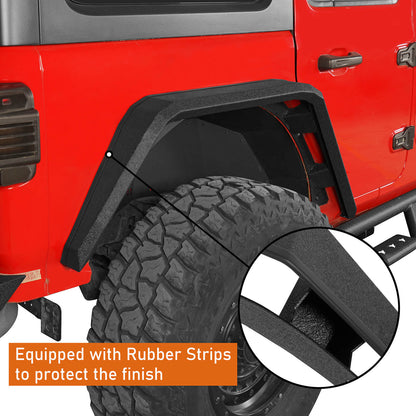 Jeep Flat Rear Fender Flares (18-23 Jeep Wrangler JL) b3043s 5