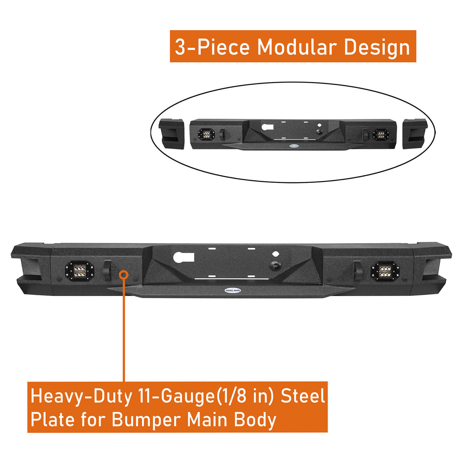 Pickup Discovery Rear Bumper w/ LED Floodlights (18-20 Ford F-150 (Excluding Raptor)) b8521s 7