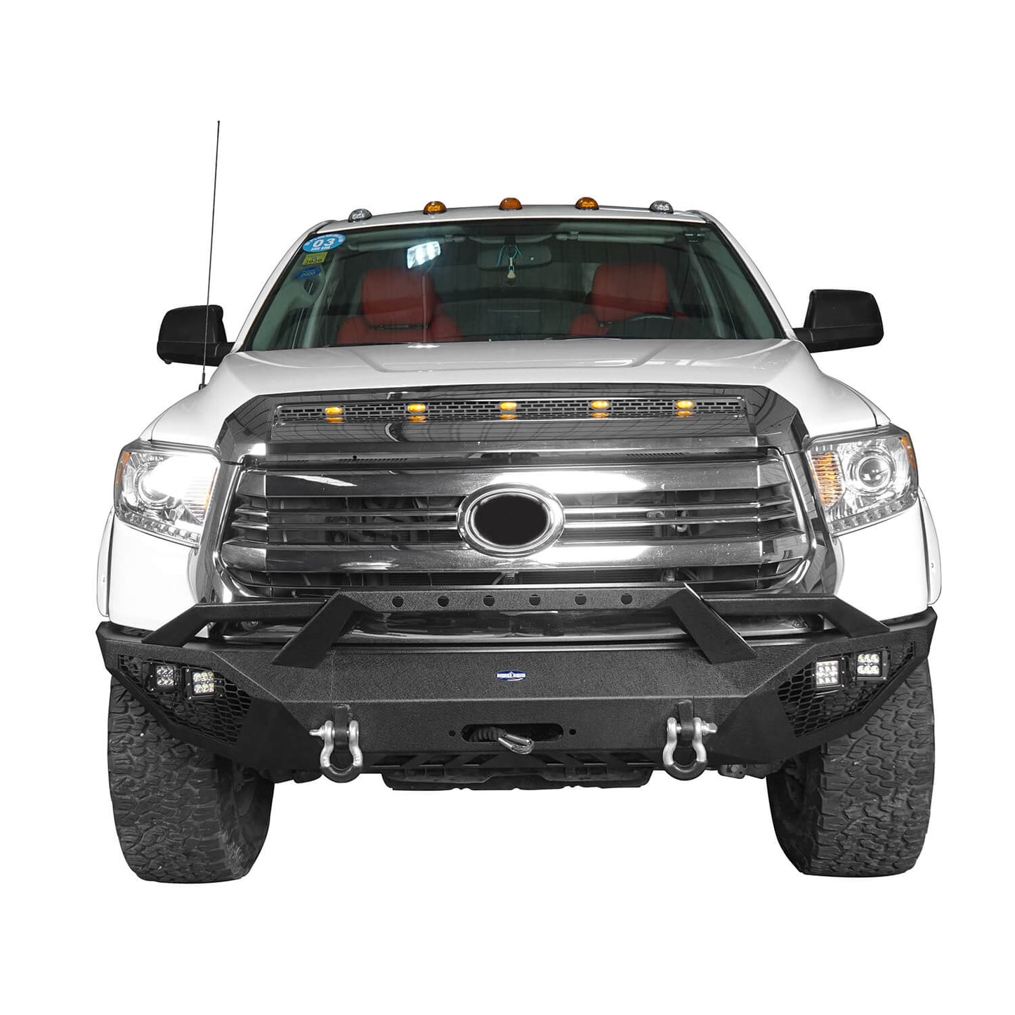 Full Width Front Bumper & Back Bumper & Roof Rack for 2014-2021 Toyota Tundra Crewmax b5000+b5003+b5004 3