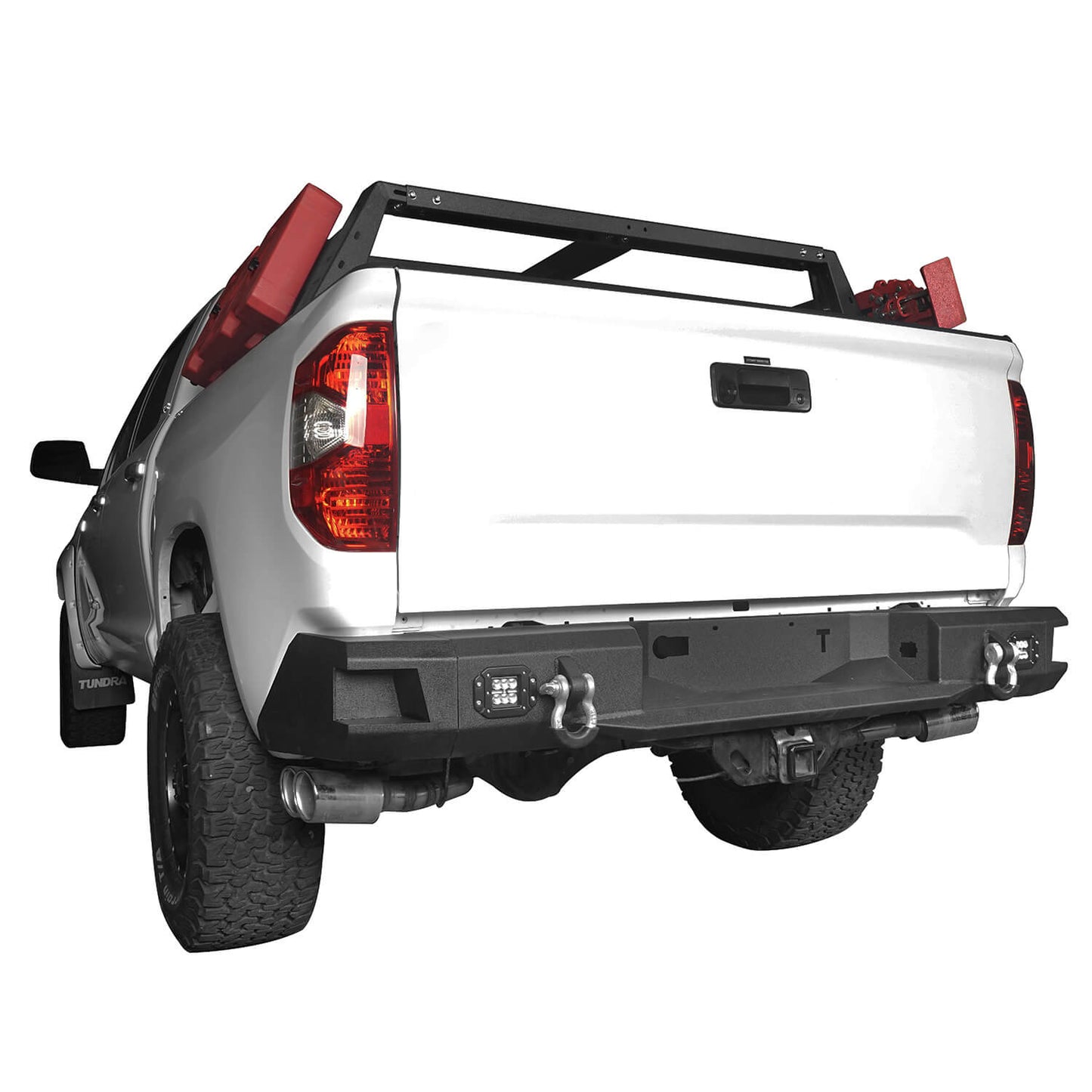 Full Width Front Bumper & Back Bumper & Roof Rack for 2014-2021 Toyota Tundra Crewmax b5000+b5003+b5004 10