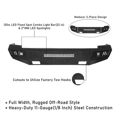 Off-Road Front Bumper(07-13 Chevy Silverado 1500 Gen 2) - ultralisk4x4