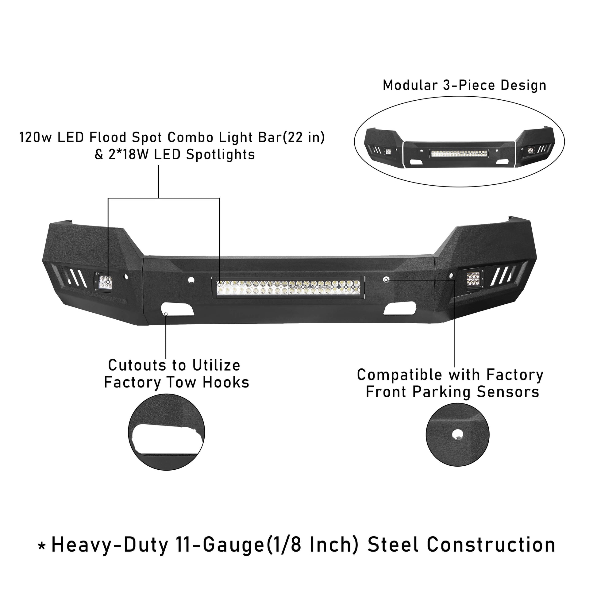  2016-2018 Chevy Silverado 1500 Front Bumper - Ultralisk 4x4 u9023 9