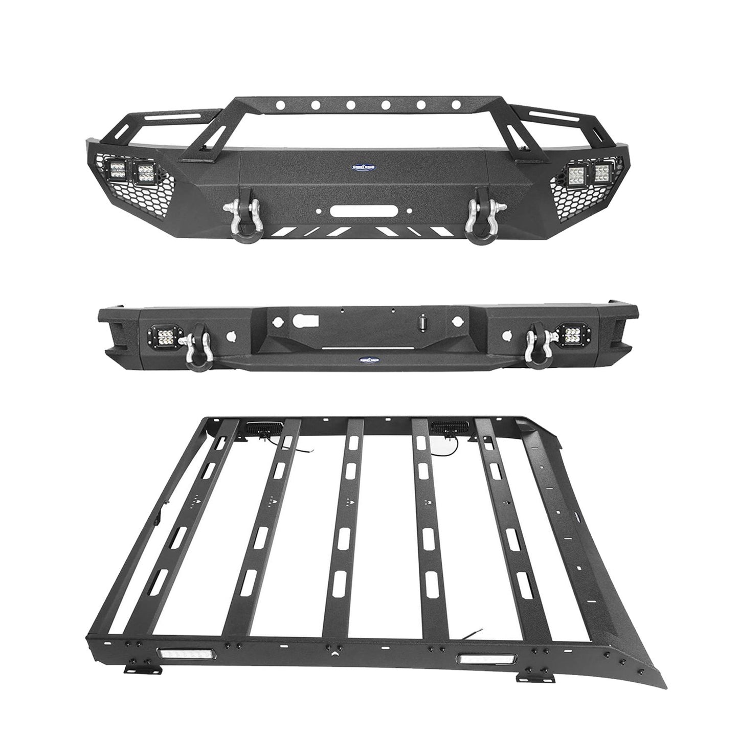 Front Bumper & Rear Bumper & Roof Rack(09-14 Ford F-150 SuperCrew,Excluding Raptor) - ultralisk4x4