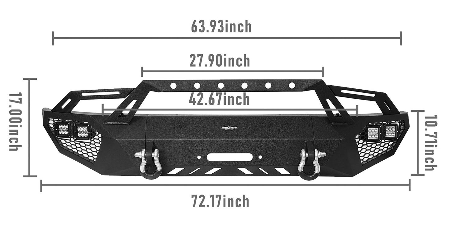 Front Bumper & Rear Bumper & Roof Rack(09-14 Ford F-150 SuperCrew,Excluding Raptor) - ultralisk4x4