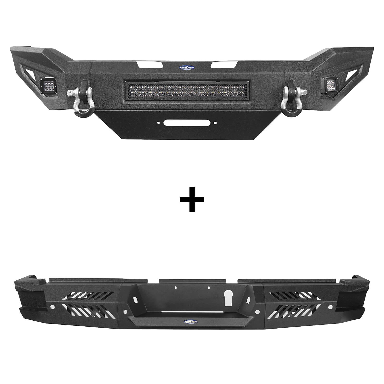 Full Width Front Bumper & Rear Bumper w/ Led Lights for 2019-2021 Dodge Ram 2500 - ultralisk4x4 u63026301 2