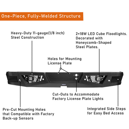 2016-2018 Chevy Silverado 1500 Full Width Front Bumper & Rear Bumper w/Lights- ultralisk4x4 u90239024 14