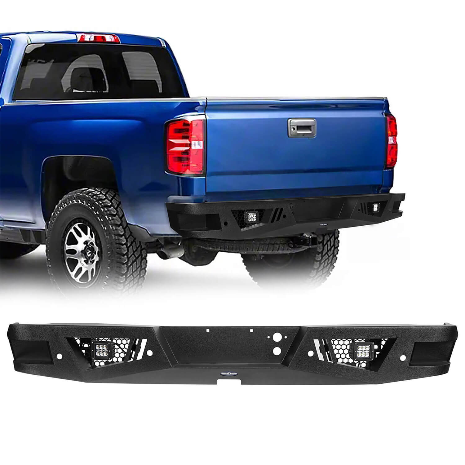 2016-2018 Chevy Silverado 1500 Full Width Front Bumper & Rear Bumper w/Lights- ultralisk4x4 u90239024 9