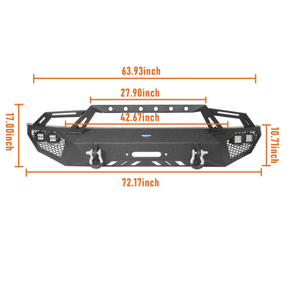 Full Width Front Bumper w/Grill Guard(09-14 Ford F-150, Excluding Raptor) - Ultralisk4x4