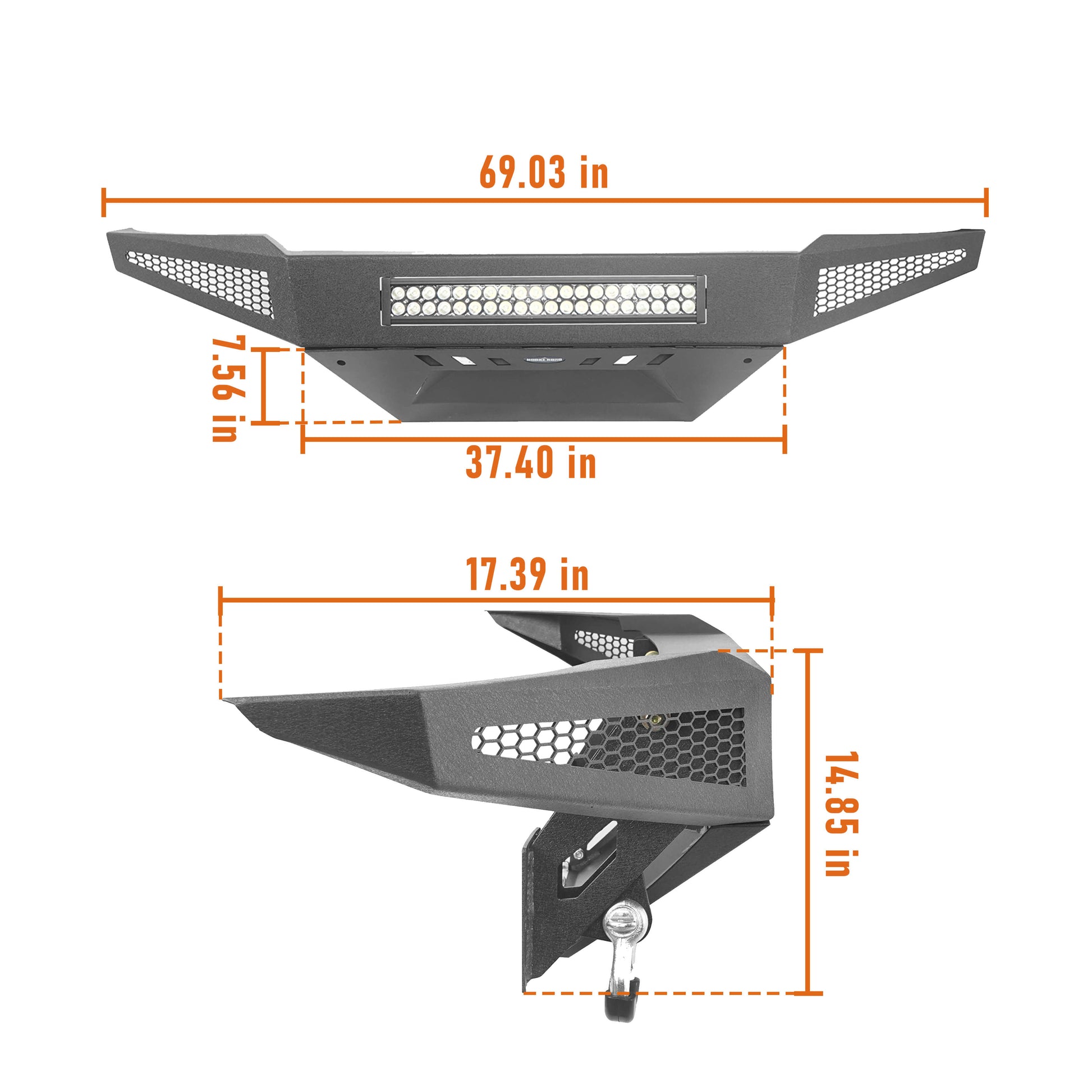 Front Bumper w/Skid Plate & Rear Bumper for 2005-2011 Toyota Tacoma - ultralisk4x4 b40084022-12