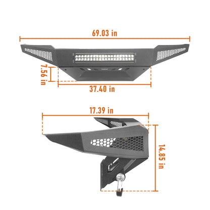 Front Bumper w/Skid Plate & Rear Bumper for 2005-2011 Toyota Tacoma - ultralisk4x4 b40084022-12