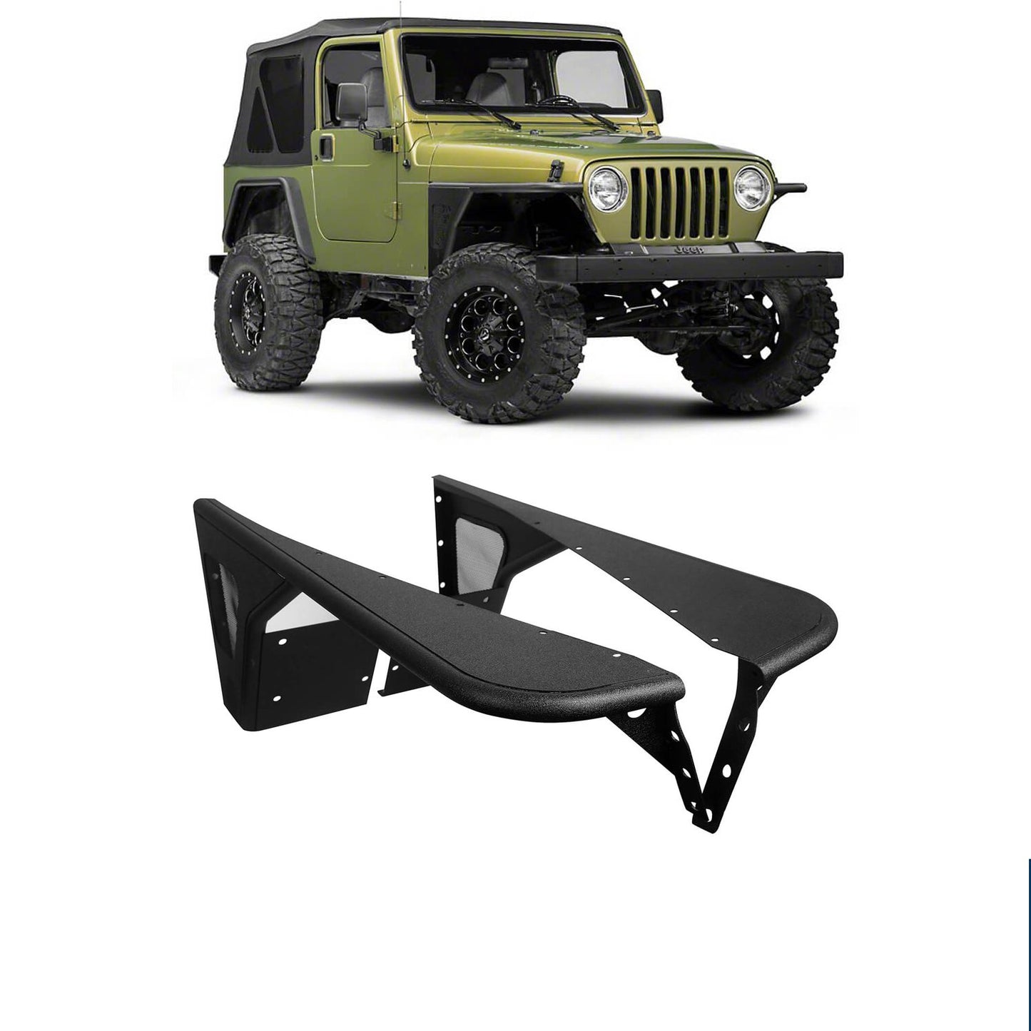 Front & Rear Fender Flares Tubular Fenders(97-06 Jeep Wrangler TJ) - ultralisk4x4