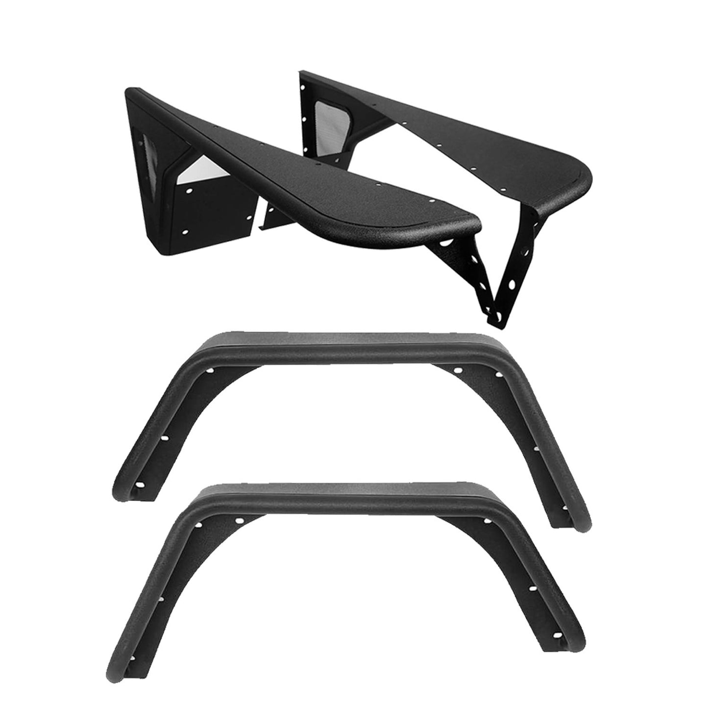 Front & Rear Fender Flares Tubular Fenders(97-06 Jeep Wrangler TJ) - ultralisk4x4