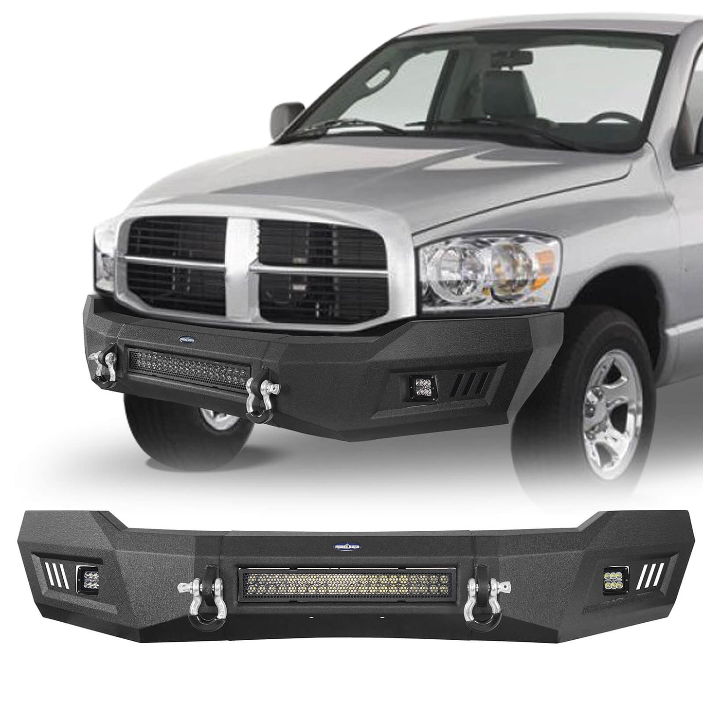 Dodge Ram 1500 Full-Width Front Bumper w/120W LED Light Bar for 2006-2008 Dodge Ram 1500 ultralisk4x4 u6500  1