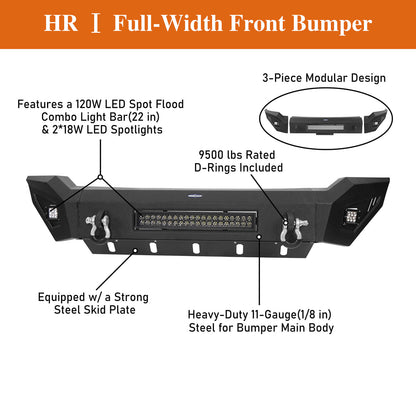 Full-Width Front Bumper w/Skid Plate for 2006-2008 Dodge Ram 1500 - Ultralisk 4x4 u6501 8