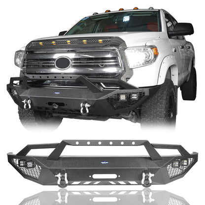 Full Width Front Bumper w/LED Lights for 2014-2021 Toyota Tundra b5000+b5001 1