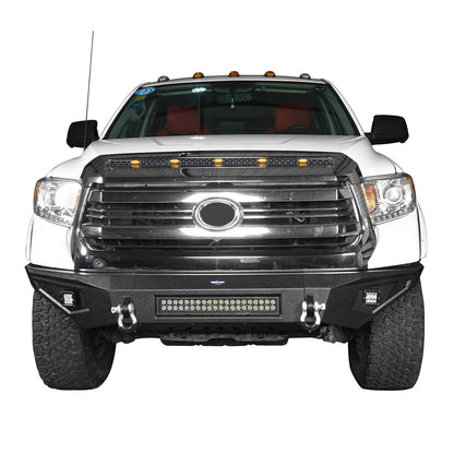 Full Width Front Bumper w/LED Lights for 2014-2021 Toyota Tundra b5000+b5001 11