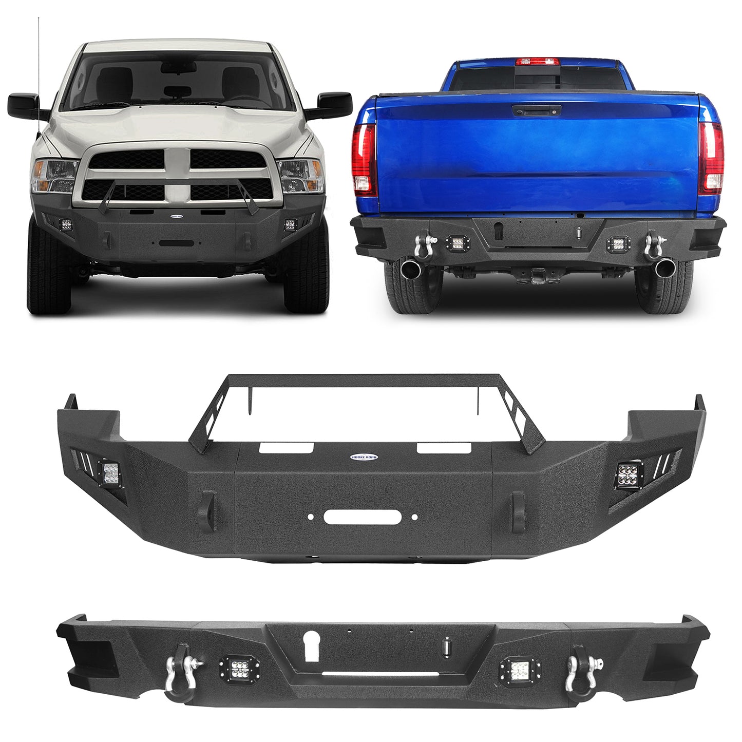 Full Width Front Bumper & Rear Bumper(09-12 Dodge Ram 1500) - ultralisk4x4