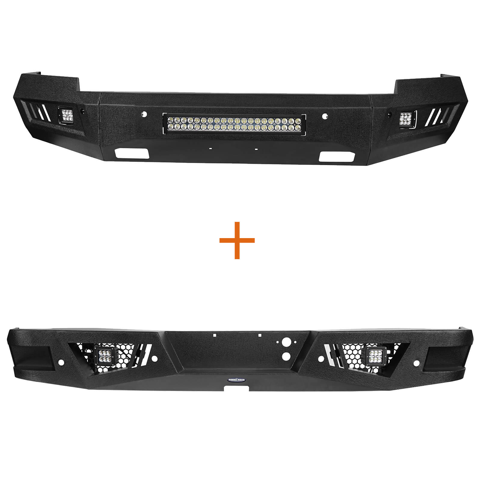 2014-2015 Chevy Silverado 1500 Full Widt Front Bumper & Rear Bumper w/Step - ultralisk4x4 u90229024 2