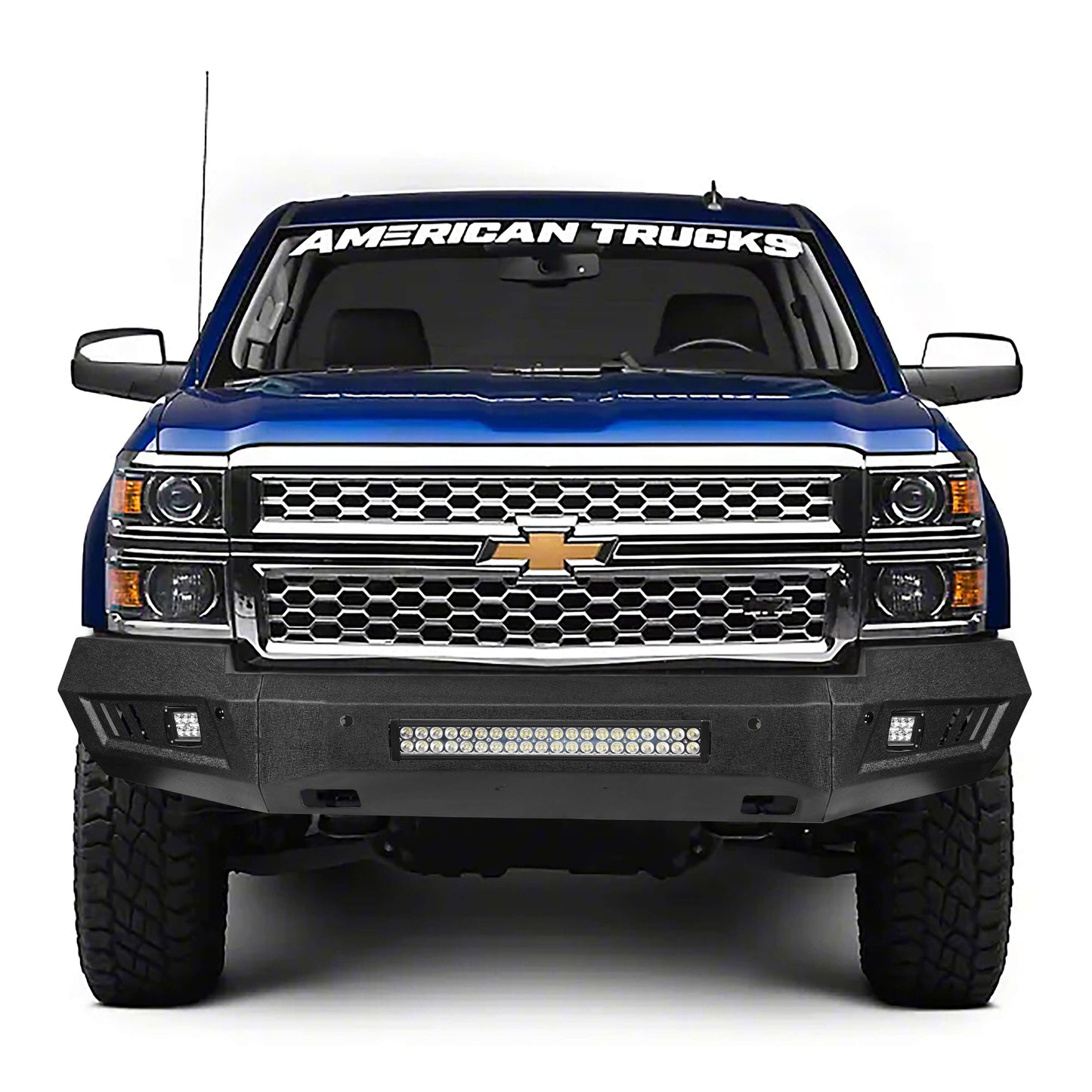 2014-2015 Chevy Silverado 1500 Full Widt Front Bumper & Rear Bumper w/Step - ultralisk4x4 u90229024 5