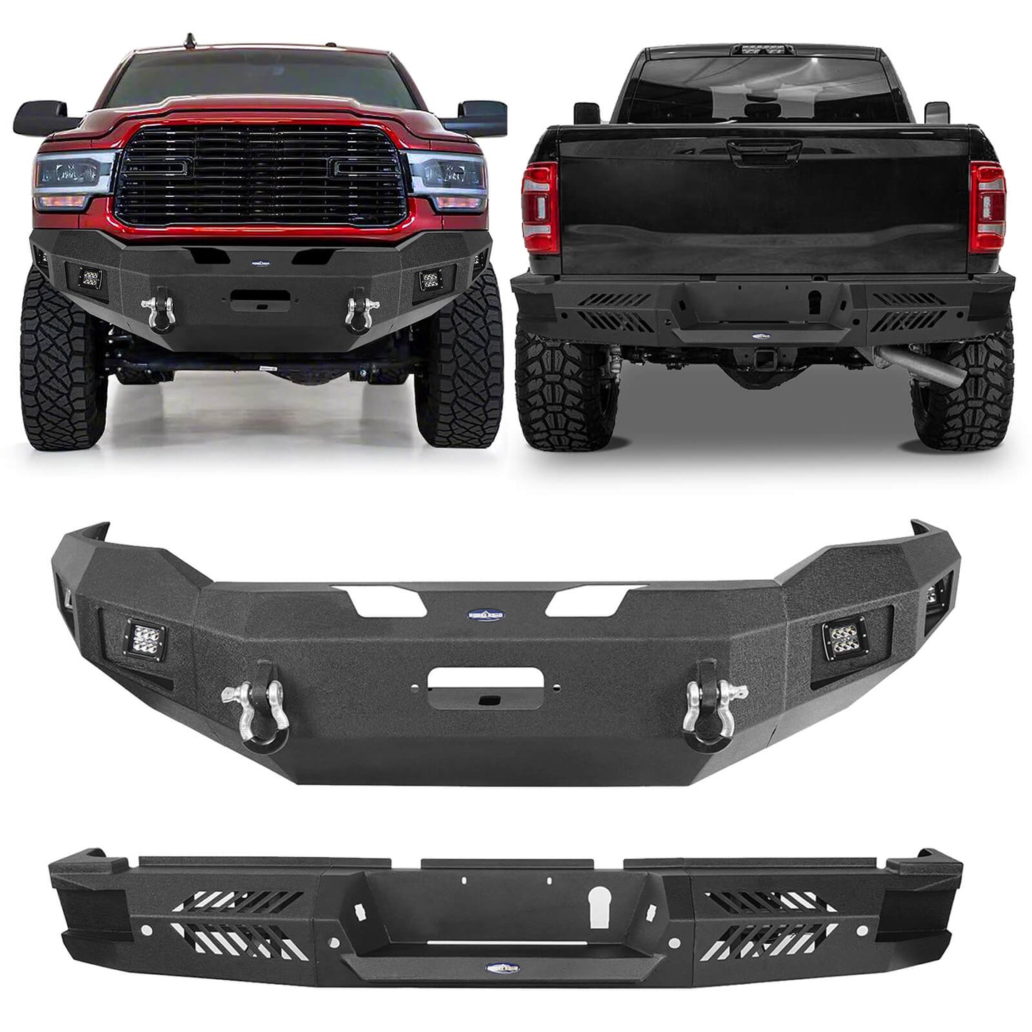 2019-2021 Dodge Ram 2500 Front Bumper & Rear Bumper w/ Led Lights - ultralisk4x4 u63006301  1