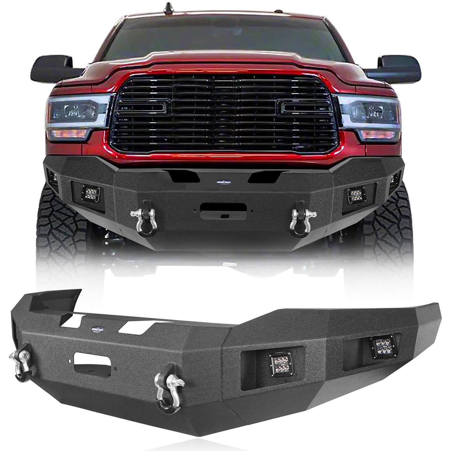 2019-2021 Dodge Ram 2500 Front Bumper & Rear Bumper w/ Led Lights - ultralisk4x4 u63006301 3