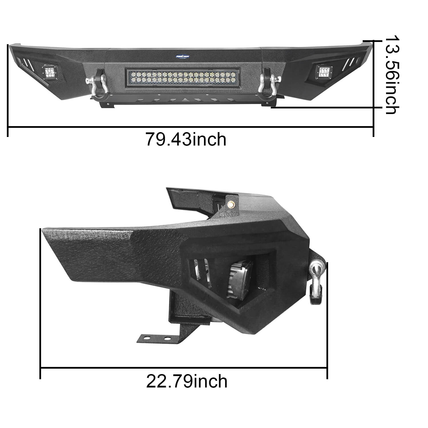 Full Width Front Bumper & Rear Bumper Combo for 2014-2021 Toyota Tundra b5001+b5003 9