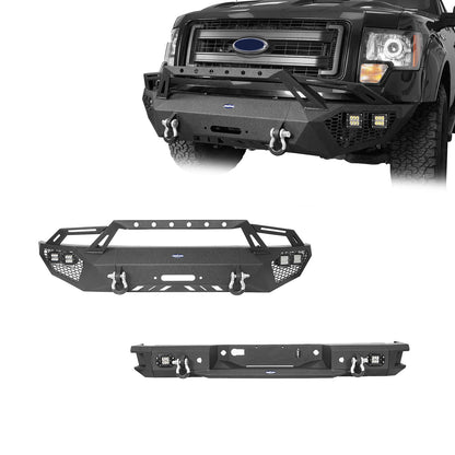 Front Bumper & Rear Bumper & Roof Rack(09-14 Ford F-150 SuperCrew,Excluding Raptor) - ultralisk4x4