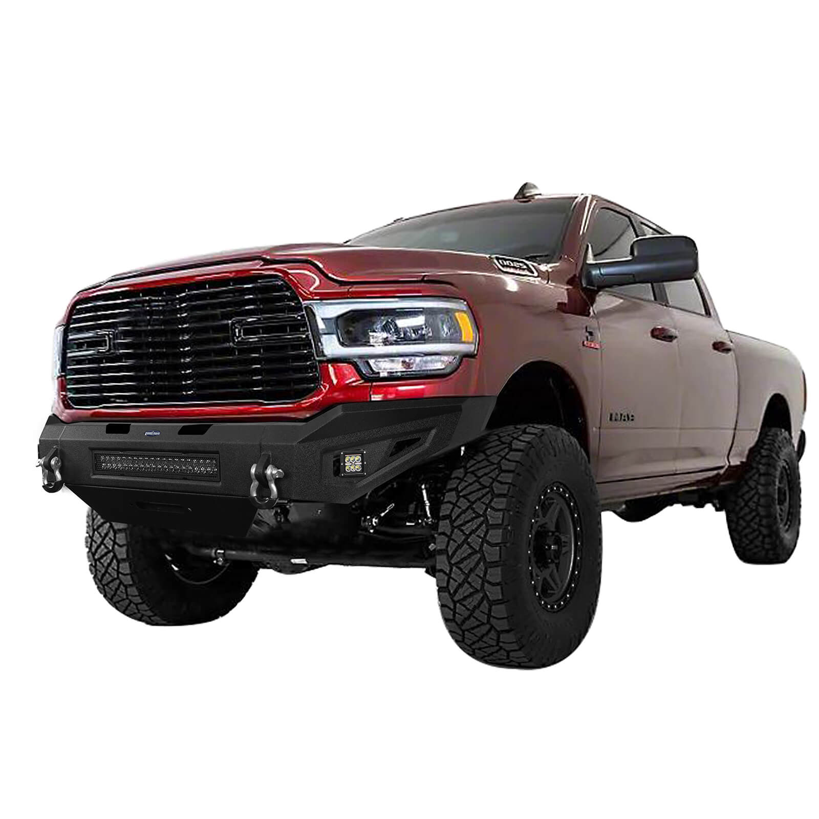 Full Width Front Bumper w/ Light Bar & Winch Plate for 2019-2021 Dodge Ram 2500 - Ultralisk 4x4 u6302 2