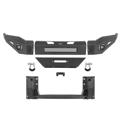 Full Width Front Bumper w/ Light Bar & Winch Plate for 2019-2021 Dodge Ram 2500 - Ultralisk 4x4 u6302 7