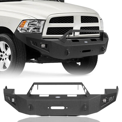 Full Width Front Bumper w/Winch Plate & LED Spotlights(09-12 Dodge Ram 1500) - Ultralisk 4x4