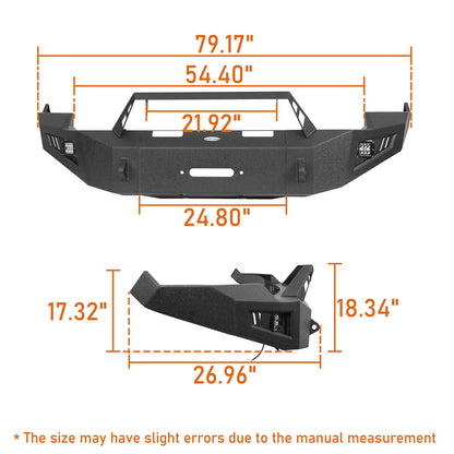 Full Width Front Bumper w/Winch Plate & LED Spotlights(09-12 Dodge Ram 1500) - Ultralisk 4x4