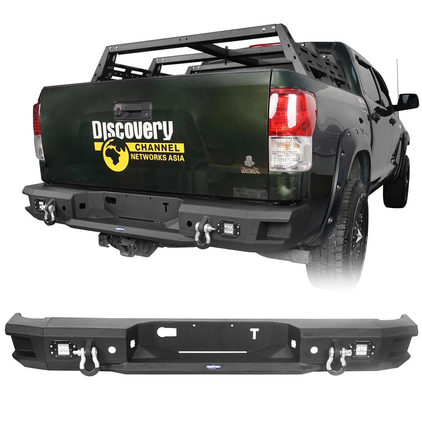 Full Width Rear Bumper for 2007-2013 Toyota Tundra b5201+b5206 1