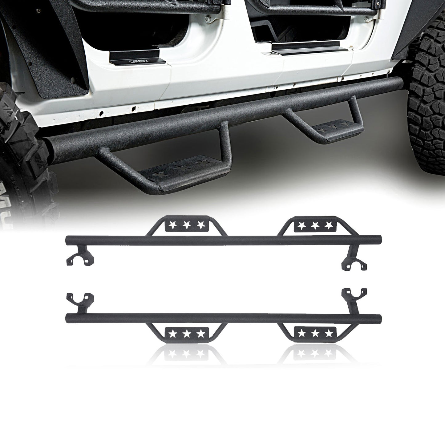 Jeep Front Bumper & Nerf Bar Side Steps (07-18 Jeep Wrangler JK) - ultralisk4x4