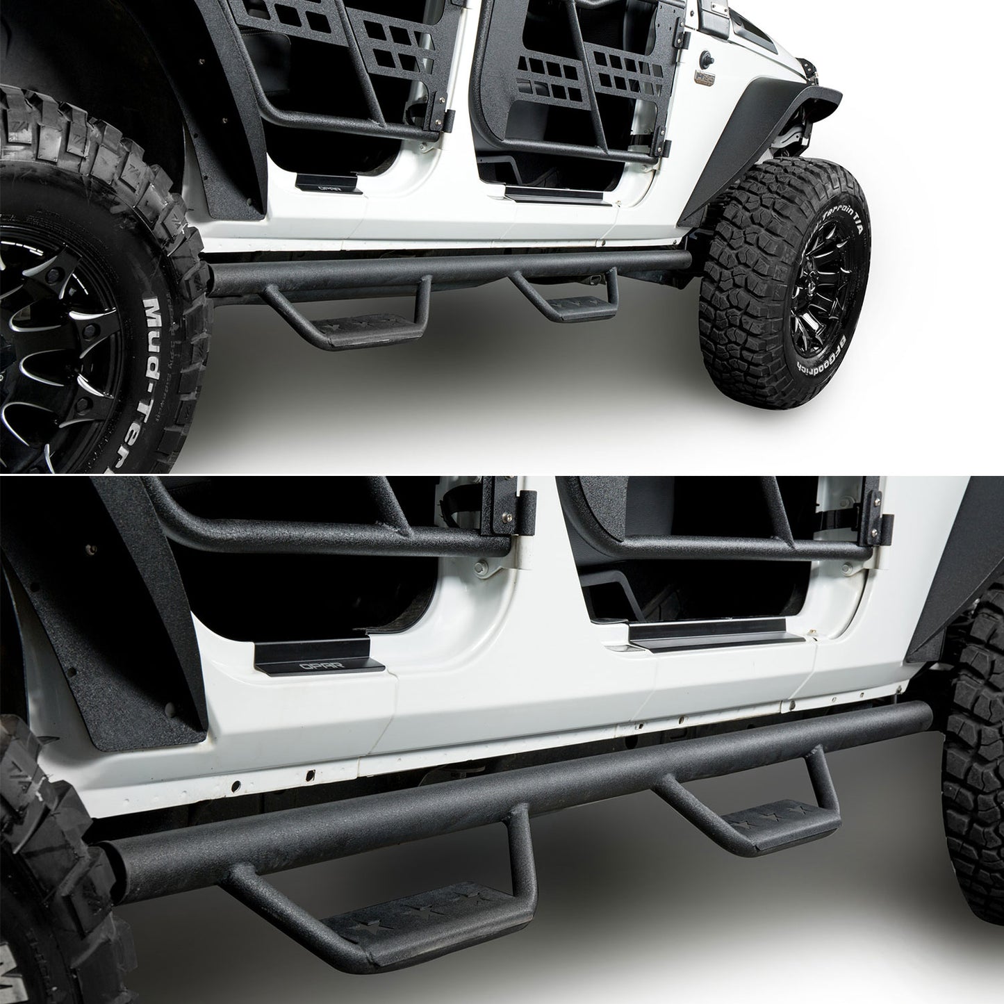 Jeep Front Bumper & Nerf Bar Side Steps (07-18 Jeep Wrangler JK) - ultralisk4x4