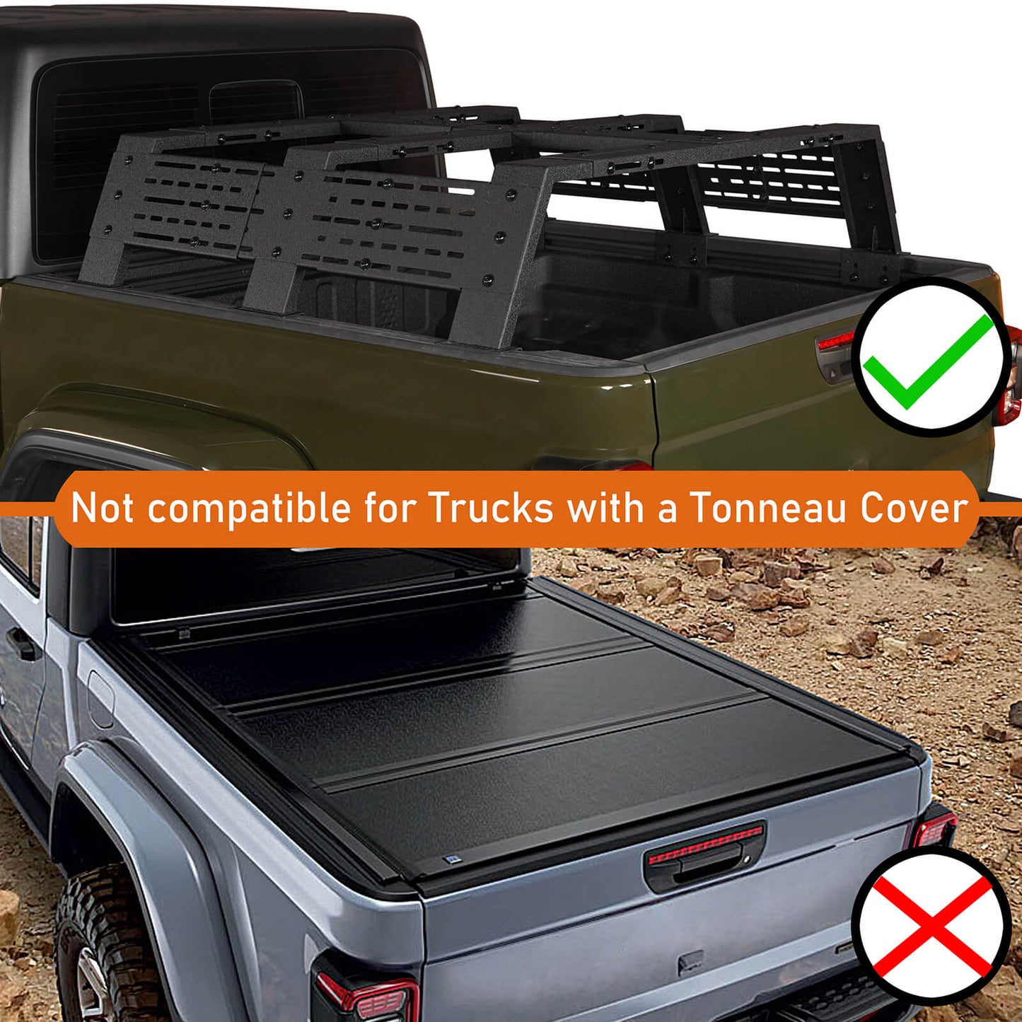 Jeep Gladiator JT & Toyota Tacoma 12.2" High Overland Bed Rack - Ultralisk 4x4