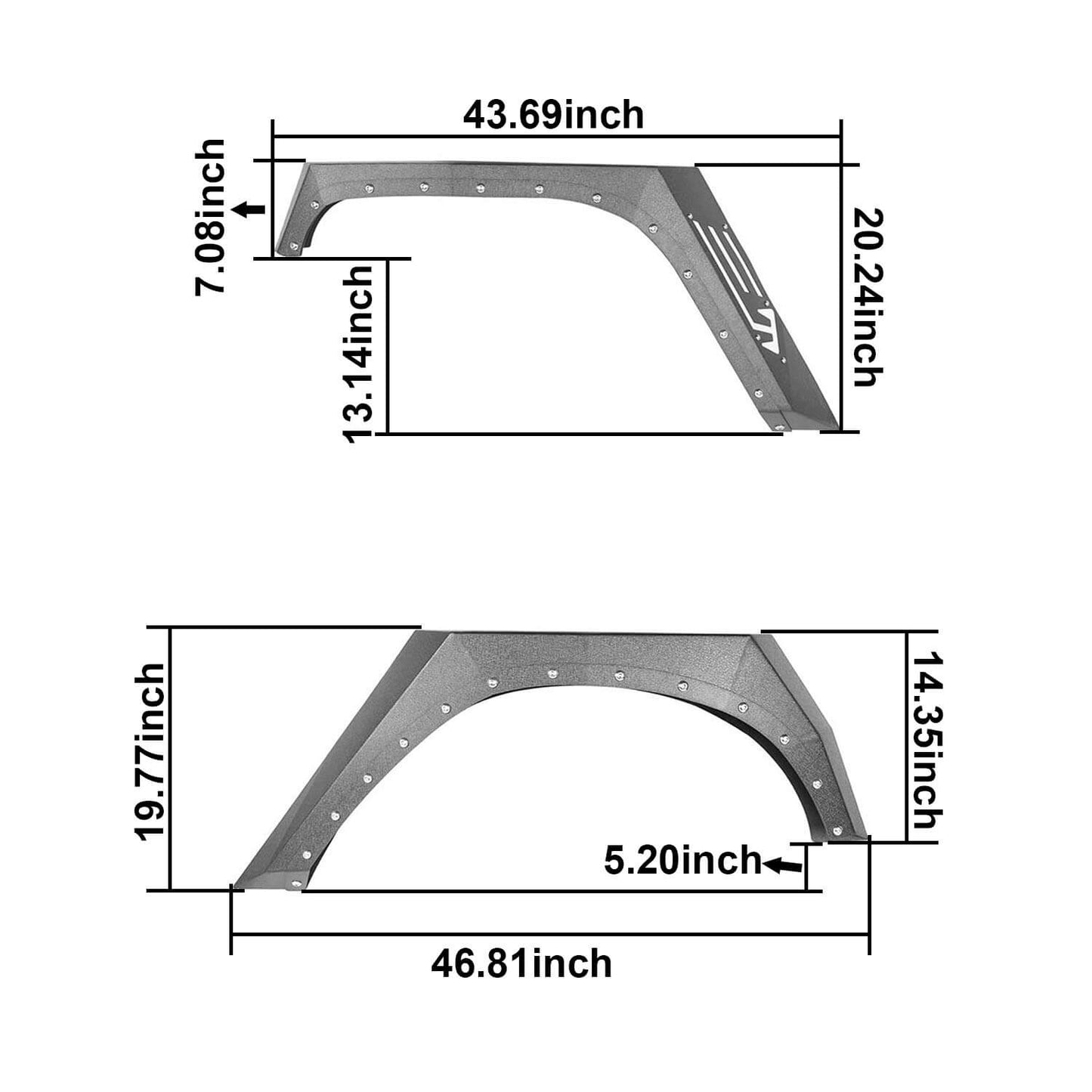 Armour Style Fender Flares & Inner Fender Liners(07-18 Jeep Wrangler JK) - Ultralisk 4x4