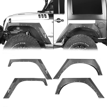 Steel Fender Flares Armour Style (07-18 Jeep Wrangler JK) - Ultralisk 4x4