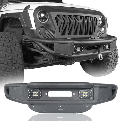 Lotus Tubular Front Bumper & Different Trail Rear Bumper w/Tire Carrier Combo Kit for 2007-2018 Jeep Wrangler JK JKU BXG132114 3